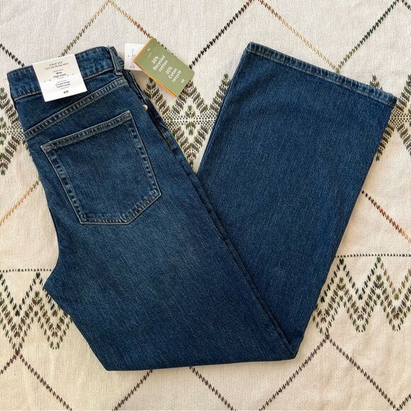 Y2K H&M Wide Leg Comfort Stretch High Waist Dark Wash Denim Jeans NWT Size 8 - Picture 10 of 15